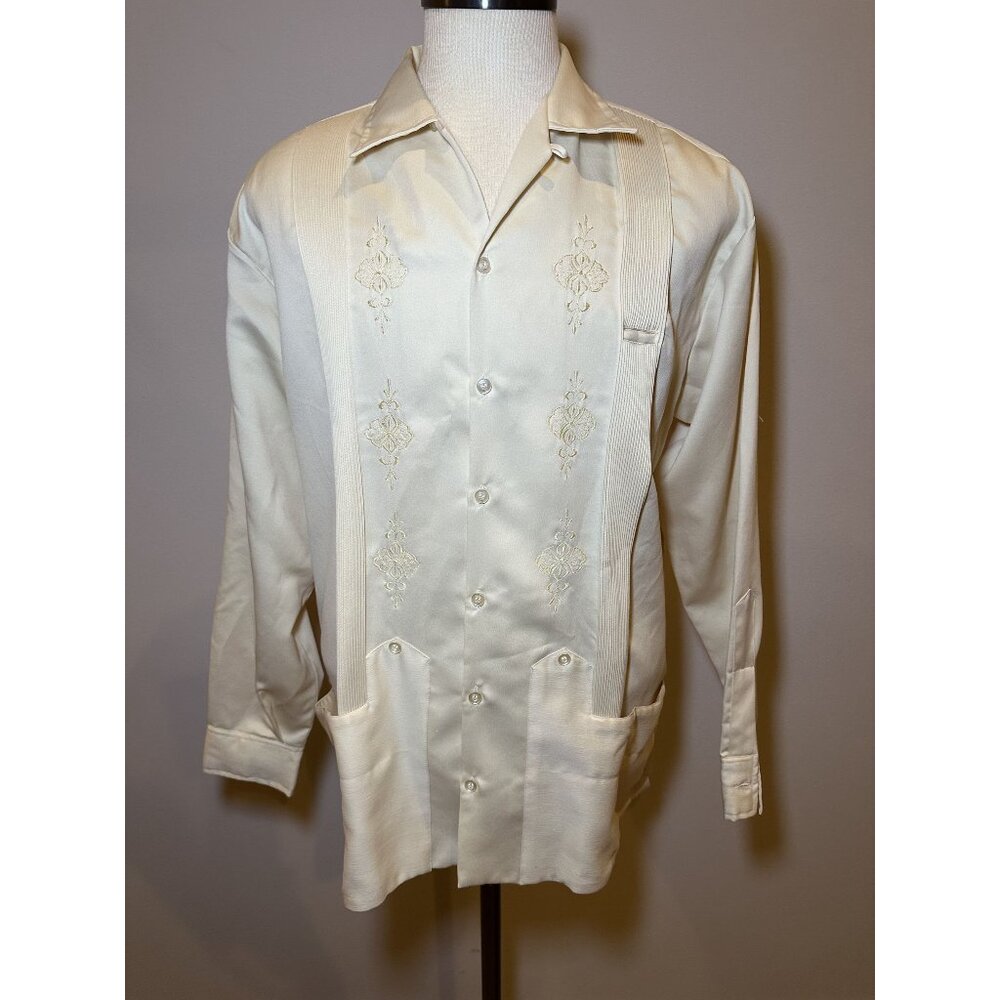Copacabana Light Yellow Cubana Button Down Shirt Size 44 – Classic Tropical Styl